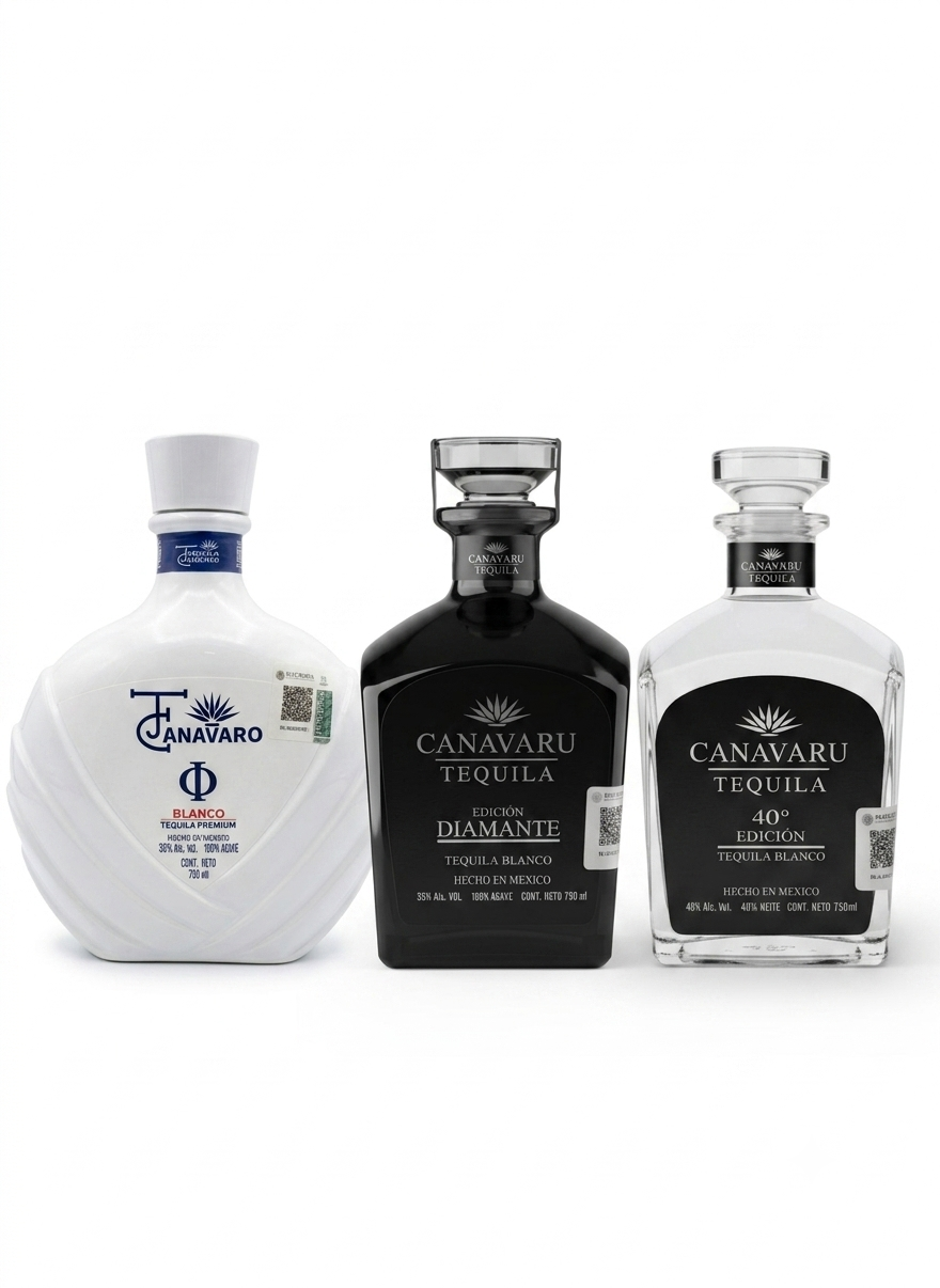 Tripack Tequila Canavaru Diamante y 40 ° + Canavaro Blanco