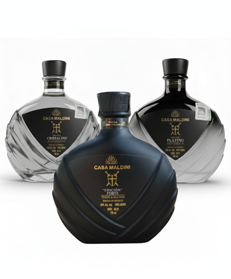 Tri Pack Tequila Casa Maldini Forte, Platinu y Cristalino